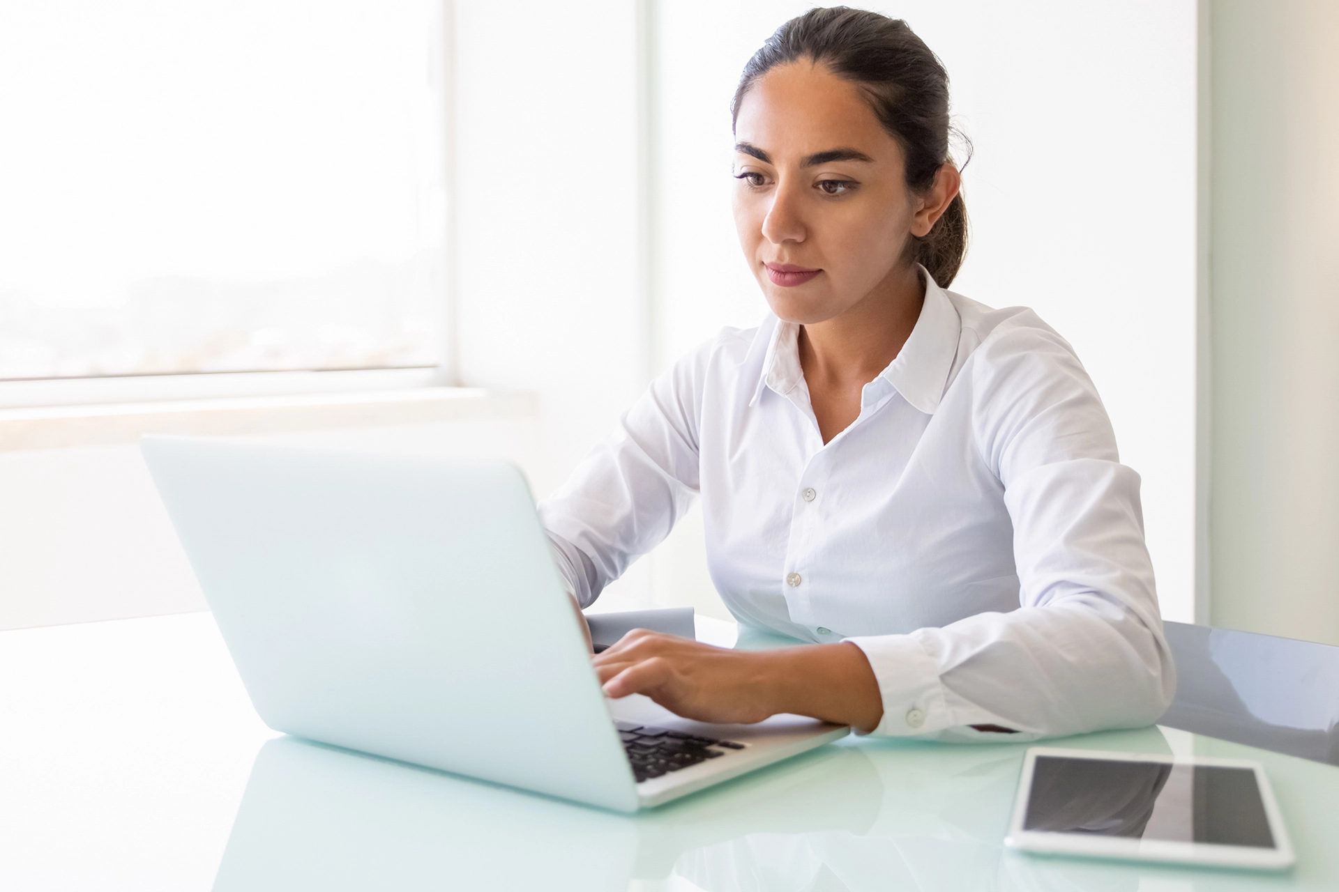 A person is using a laptop